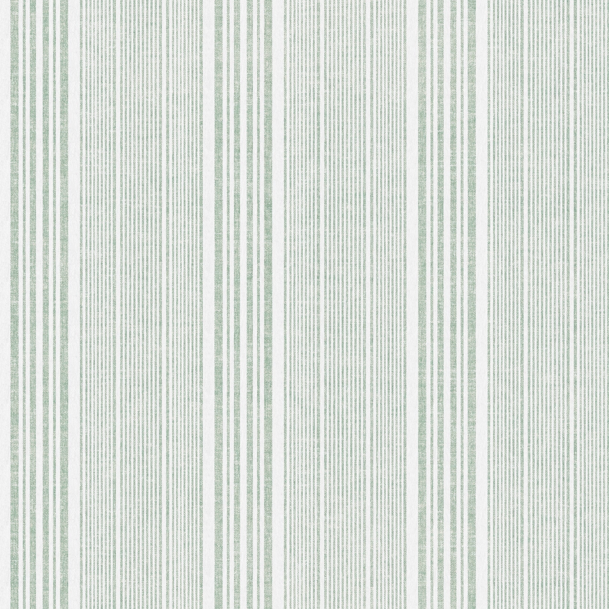 "Wall Blush Small Town Wallpaper with a green striped pattern for a modern living room ambiance."