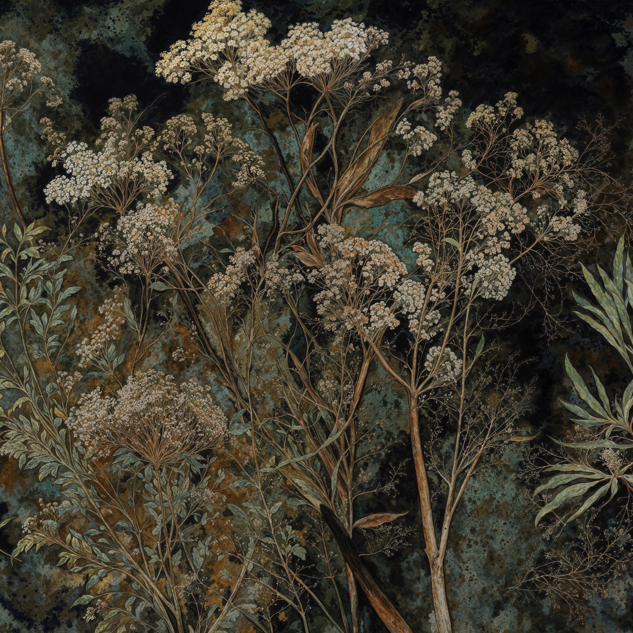 Copper Garden Wallpaper - 6 FT H X 18 FT W Traditional