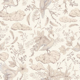 "Wall Blush's Odette Wallpaper featuring elegant bird and floral design for a serene bedroom ambiance."