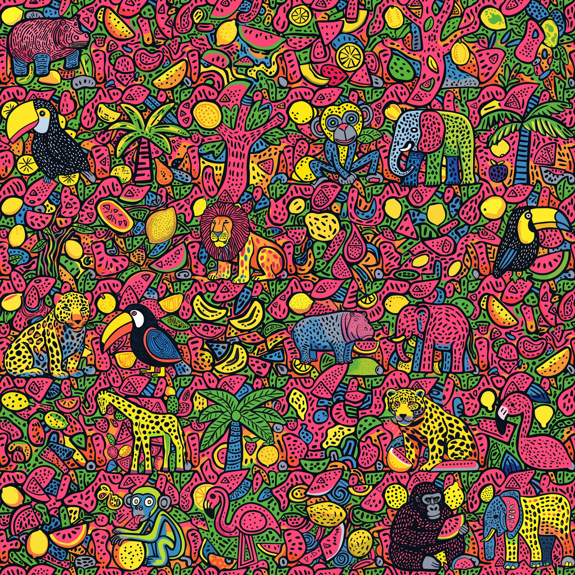 Neon Safari - Colorful Animal Wallpaper