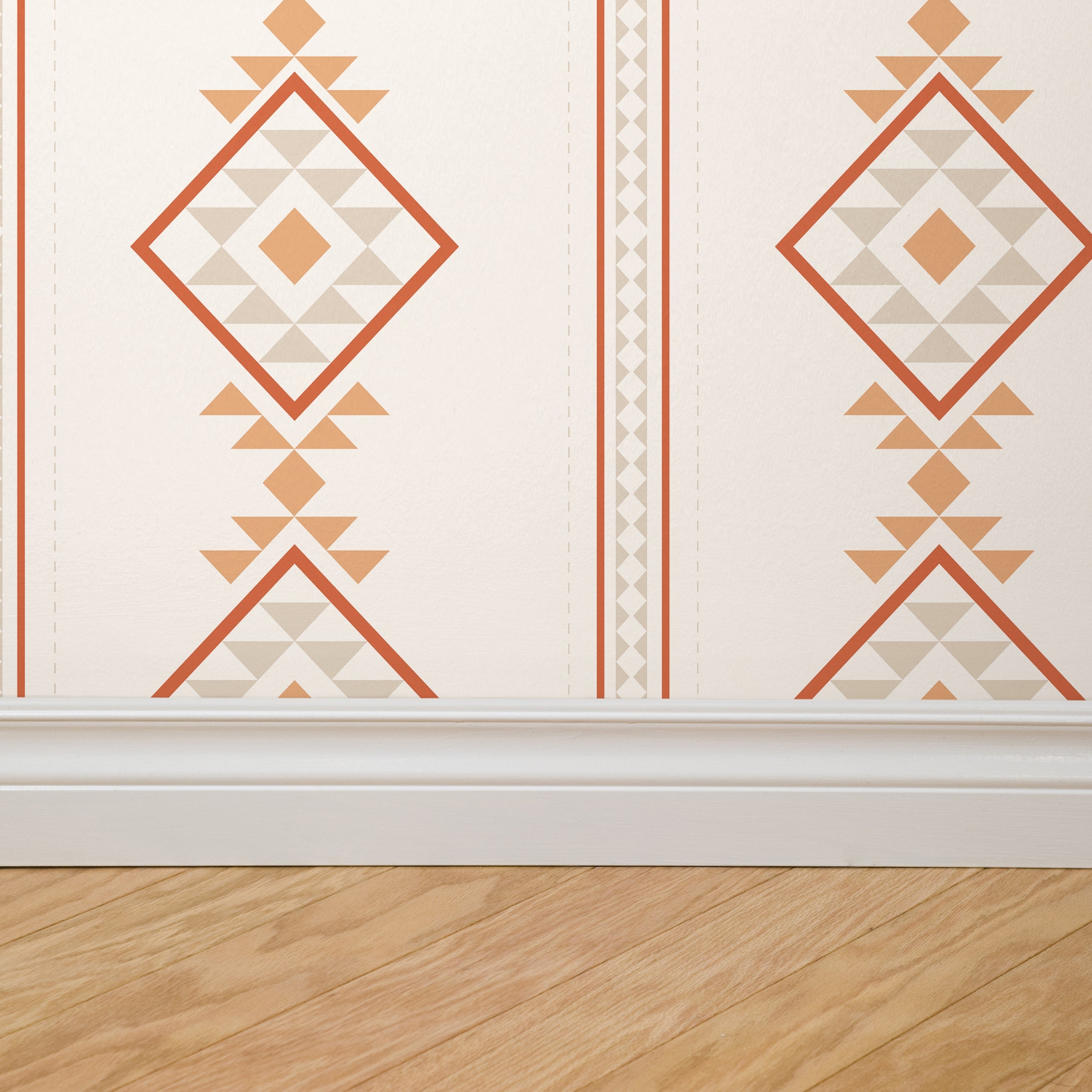 Baize Willow Small (Orange & Cream) Wallpaper