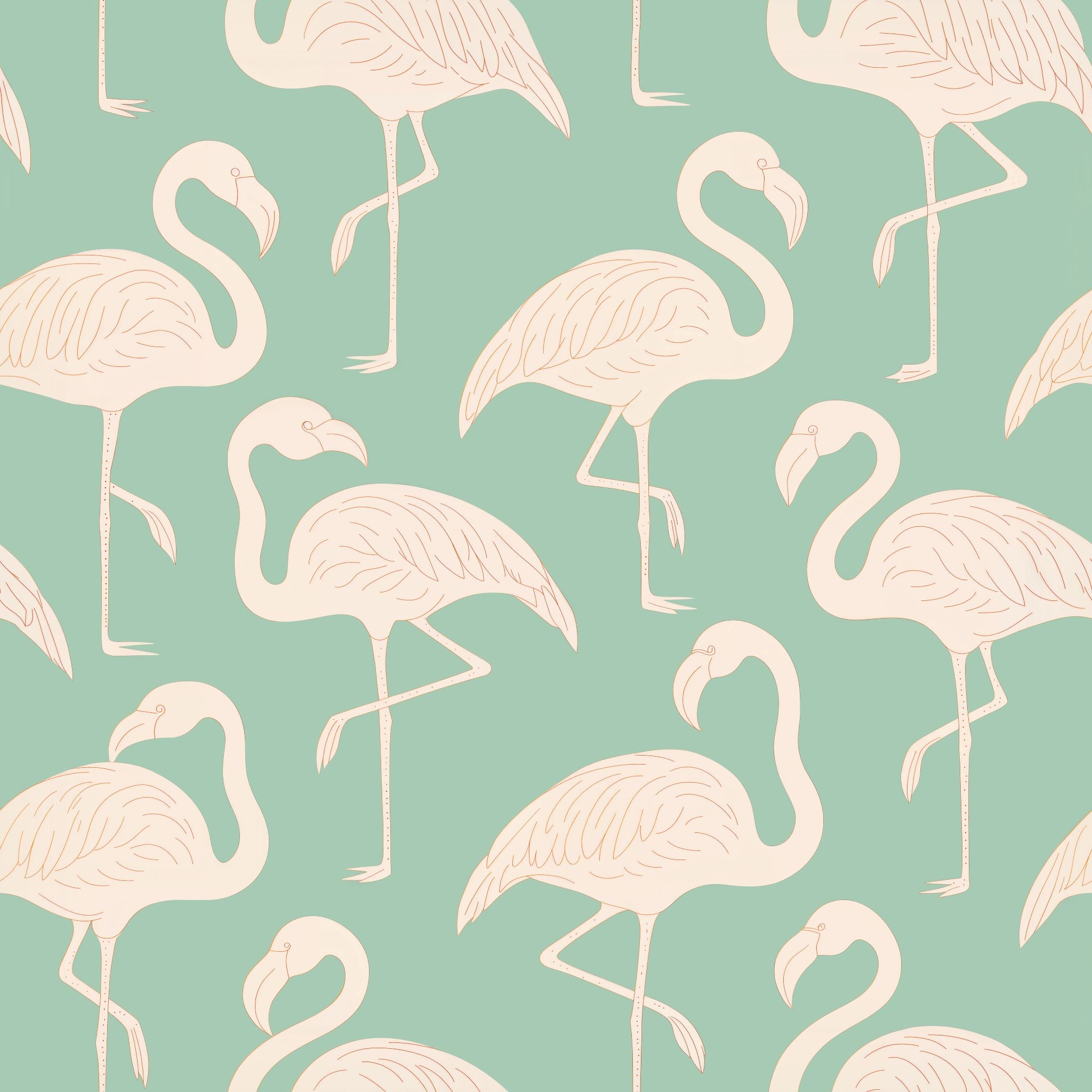 Kiss the Girls Flamingos Wallpaper