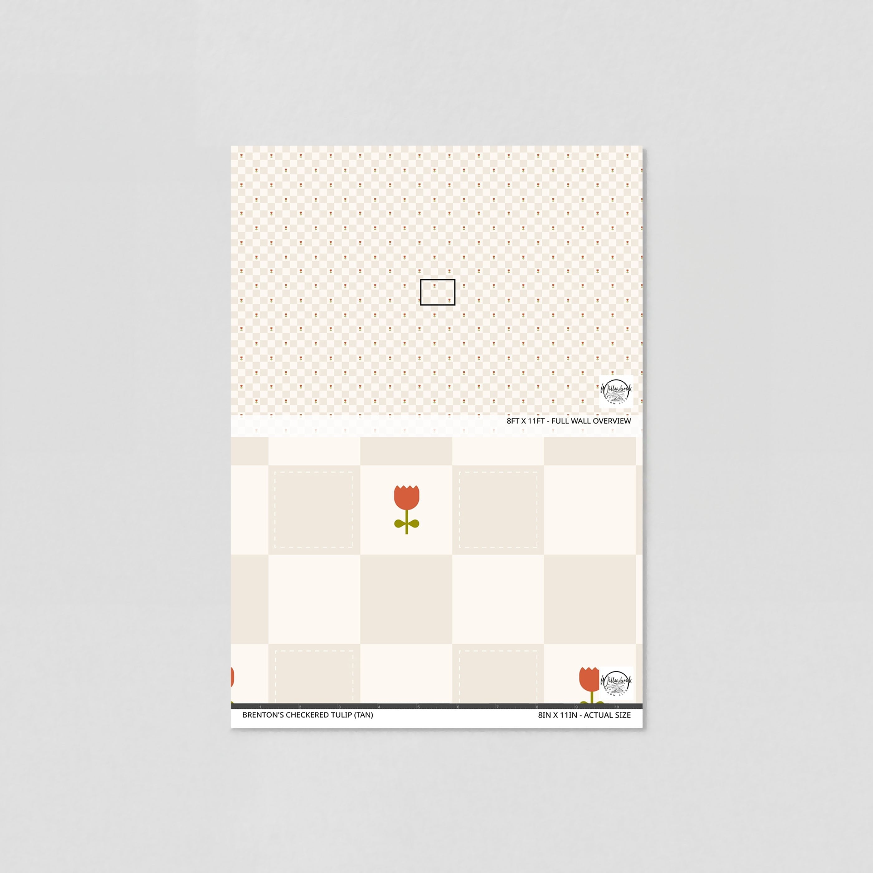 Brenton's Checkered Tulip (Tan) Wallpaper