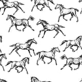 "Wall Blush's Spirit Wallpaper featuring elegant horse pattern installed in a modern styled room"