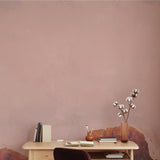 Wall Blush Heart Thief Wallpaper in home office with stylized desk and chair highlighting elegant design.
