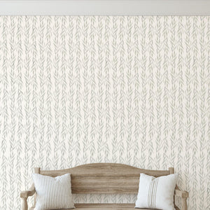 Sweet Ava Ryan - Farmhouse Neutral Greenery Peel and Stick Wallpaper