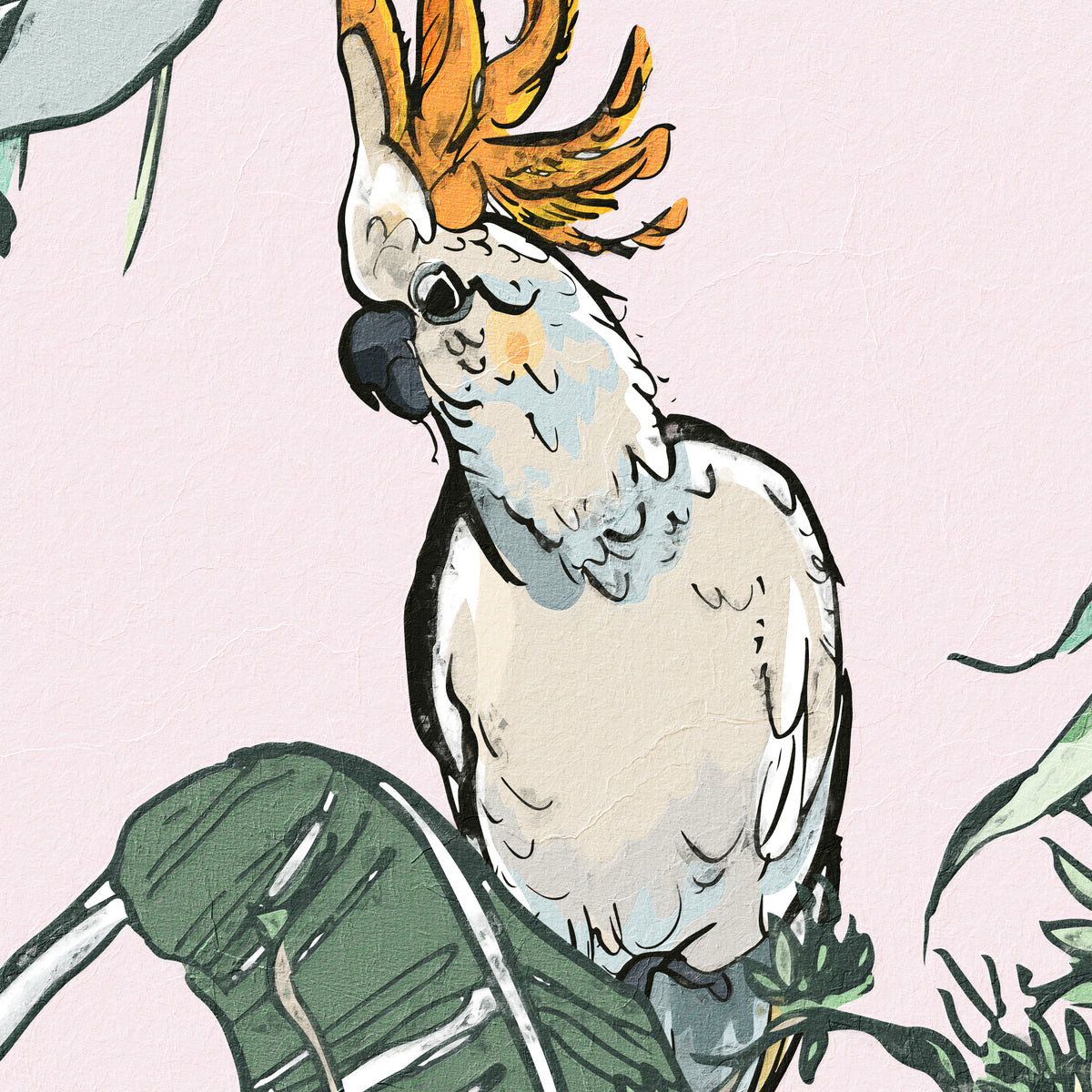 Jewel - Pink Tropical Wallpaper