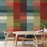 "Wall Blush Chelsea Wallpaper in vibrant dining room, modern decorative wall focus"