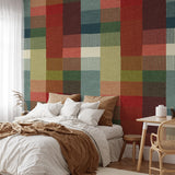 "Colorful Chelsea Wallpaper by Wall Blush in contemporary bedroom setting with focus on wall decor."