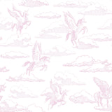 "Wall Blush Enchanted Wallpaper showcasing whimsical unicorns in a child's bedroom, enhancing space with fantasy."