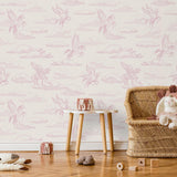 Enchanted Wallpaper by Wall Blush SG02 in a child's bedroom with whimsical unicorn design focus.
