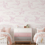 Enchanted Wallpaper by Wall Blush SG02 featured in a stylish children's bedroom, showcasing the whimsical pattern as the focal point.
