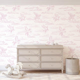 Enchanted Wallpaper by Wall Blush SG02 in a serene nursery, highlighting whimsical design and soft hues.
