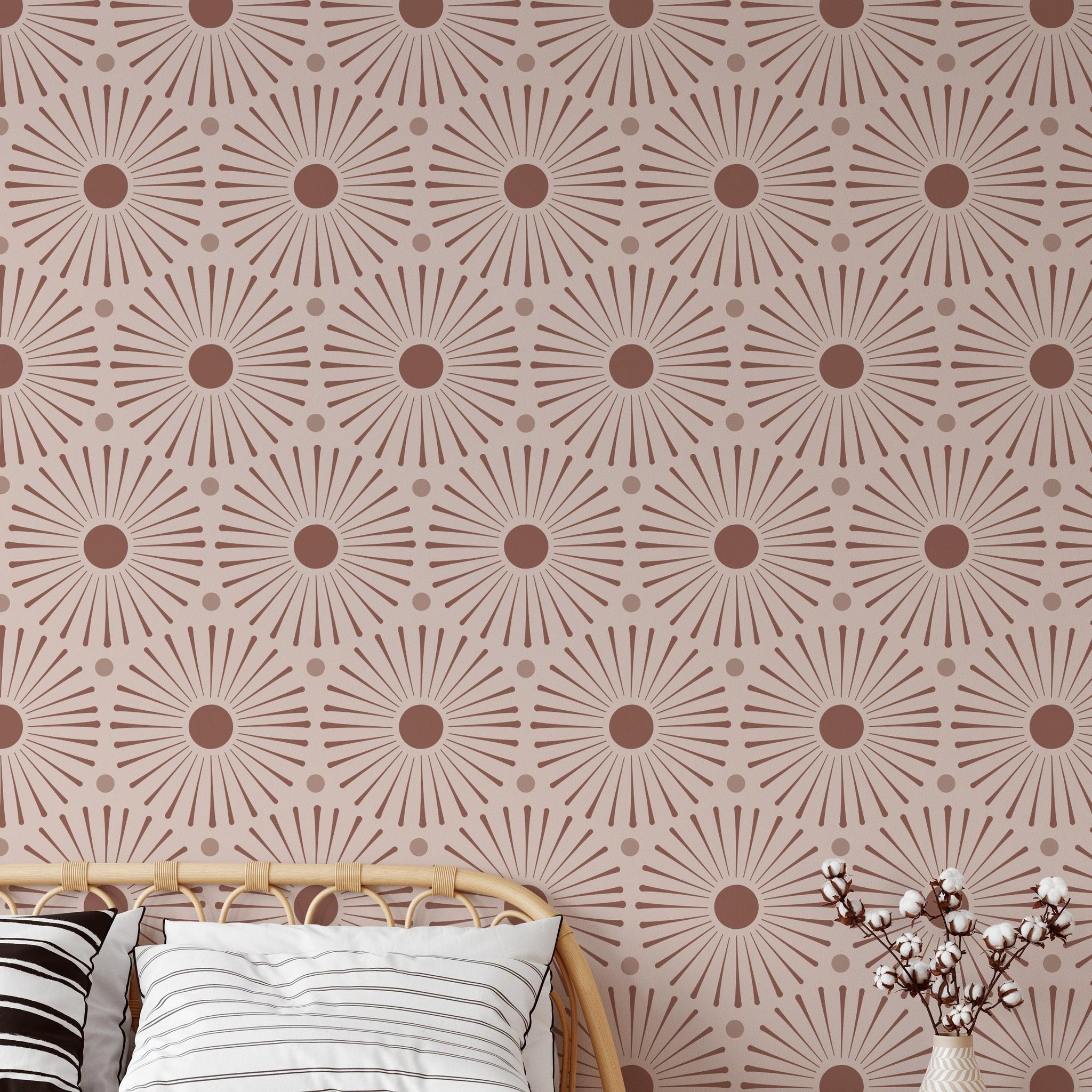 Esmeralda Wallpaper by Wall Blush SG02, elegant design in a cozy bedroom setting, highlighting the stylish wall decor.
