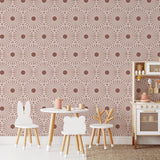 Esmeralda Wallpaper by Wall Blush SG02 in a stylish children's room with accent wall focus.
