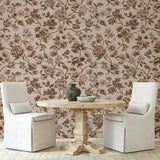 Etta Wallpaper by Wall Blush SG02 featured in elegant dining room design with floral pattern focus
