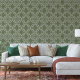 Gemma Wallpaper from Wall Blush SG02 featuring in a stylish living room with modern decor accents.
