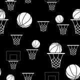 Hoops Wallpaper by Wall Blush in a modern room, black and white basketball pattern, focus on wallpaper design.