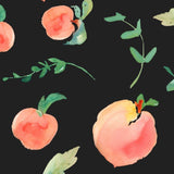 Peachy Clean -Black Edition Fruit Wallpaper - WALL BLUSH