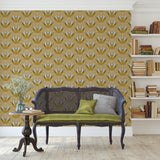 "Josephine Wallpaper by Wall Blush in elegant living room, highlighting pattern and texture on feature wall."