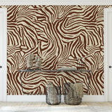 Jules Wallpaper by Wall Blush SG02 showcasing a modern zebra pattern in a stylish living room.
