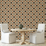 Maple Wallpaper by Wall Blush SG02 in a modern dining room with focus on the detailed wall pattern.
