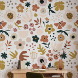 Mila Wallpaper by The Stefanie Bloom Line in a stylish home office with vibrant floral design.
