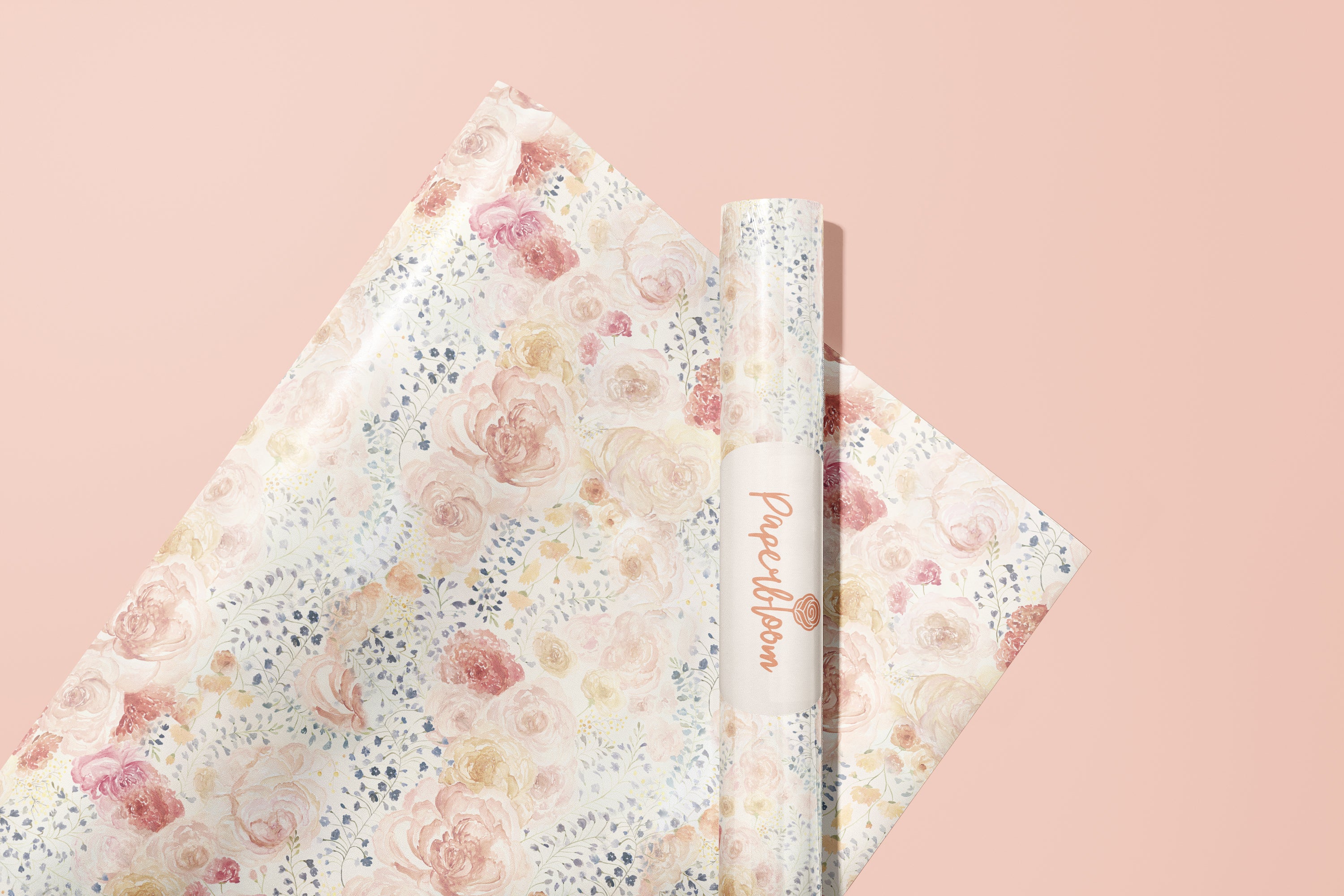 Pastel Posey Wrapping Paper - WALL BLUSH