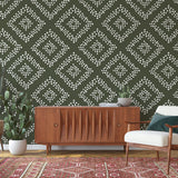 Stylish Jude Wallpaper from The Stefanie Bloom Line in a modern living room setting, highlighting wall design.
