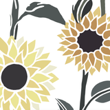 Darla Wallpaper from The Chelsea DeBoer Line featuring sunflower pattern in a stylish living space.
