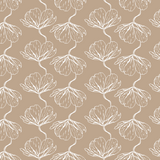 Bloom Wallpaper by The Minty Line featured in a modern living room, showcasing elegant floral patterns.

