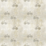 Sparrows Sprint Wallpaper by The 7th Haven Interiors Line, Vintage Bicycle Design for Living Room Decor.
