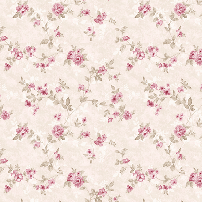 Coco's Cottage - Pink Linked Rose Floral Peel and Stick Wallpaper