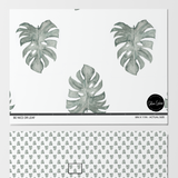 Be Nice Or Leaf Wallpaper by The Salem Gideon Line, monochrome leaf design for stylish modern room.

