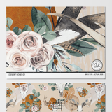 Desert Rose Wallpaper samples from The Chelsea DeBoer Line, showcasing designs for decorating a room's interior.
