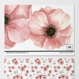 Wall Blush Dragonlily (White) Wallpaper sample and full wall view for home decor focus.
