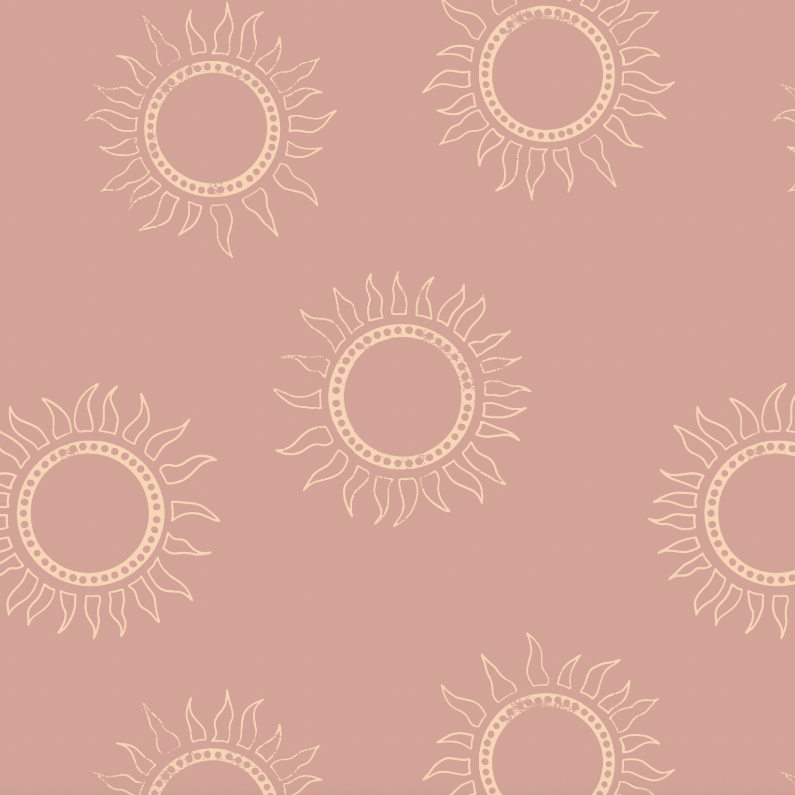 Wall Blush's Sun Kissed Wallpaper featuring sun motifs, ideal for a cozy living room ambiance.
