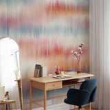 "Wall Blush Summer Wallpaper in a modern home office with brushed paint design."