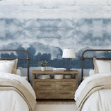 Wall Blush's The Wembly Wallpaper in a stylish, serene bedroom highlighting the elegant design.
