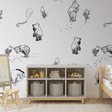 Winnie Wallpaper from Wall Blush SM01, showcasing playful design in a child's bedroom focus.
