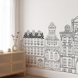 "Madeline (White) Wallpaper by Wall Blush in a modern living room with stylish decor and furniture."
