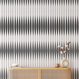 Modern living room featuring Thats My Opinion Wallpaper by The Tamra Judge Line with focus on stylish pattern.
