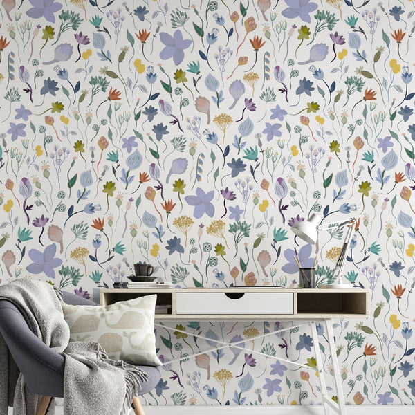 Ava - Whimsical Floral Wallpaper– WALL BLUSH