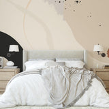 Wall Blush's American Honey Wallpaper in a cozy bedroom, highlighting stylish, modern design focus.
