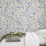 Ava Wallpaper by Wall Blush SG02 in a cozy, stylish bedroom with floral design focus.
