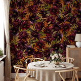 Wall Blush Ginger Wallpaper: Elegant floral pattern in a cozy dining room setting, highlighting wallpaper design.