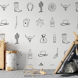 Outlaw (Black) Wallpaper from Wall Blush SG02 adding a playful touch to a child's room decor.
