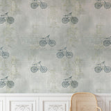 Alt: Blue J's Wallpaper from The 7th Haven Interiors Line featured in a stylish living room, highlighting the wall design emphasis.
