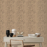 Charlie Wallpaper from The Chelsea DeBoer Line in modern dining room with elegant spotty pattern focus.
