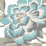 "Close-up of Wall Blush's Hera (Blue) Wallpaper design, elegant floral pattern for stylish room decor."